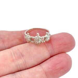 Shube Multi Turtle Ring | Sea Life Band Ocean | Sterling Silver 925 | Size 8.5